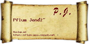 Pflum Jenő névjegykártya